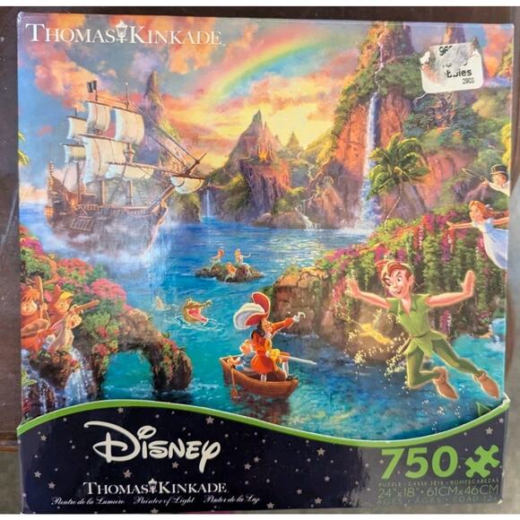 Disney Thomas Kinkade Puzzle Peter Pan 750 Pieces NEW Sealed - Picture 1 of 2